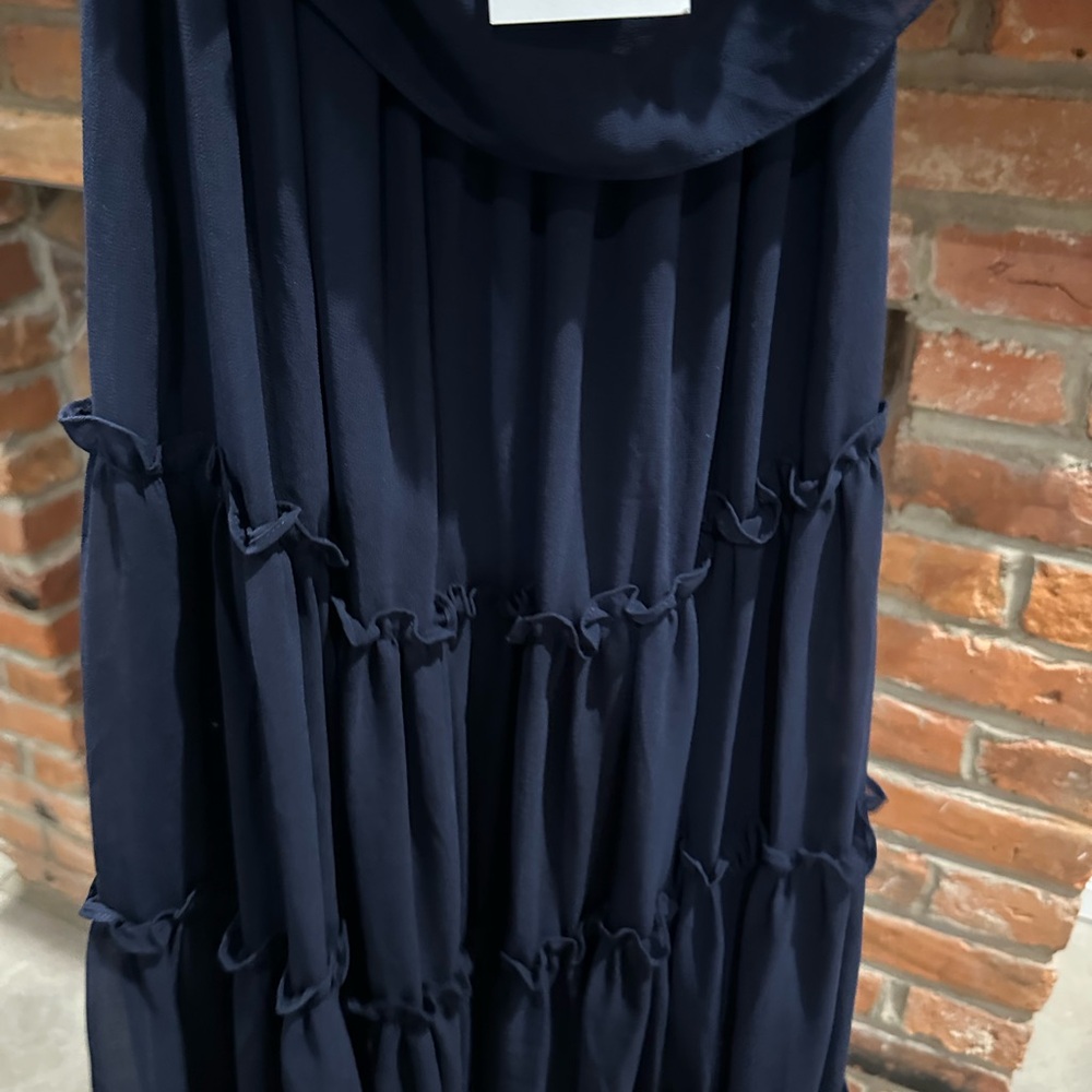 MISA Los Angeles Deep Blue Ruffled Dress - Picture 3 of 5